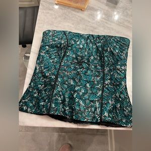 White House Black Market Strapless Corset Top Size 8 Green
